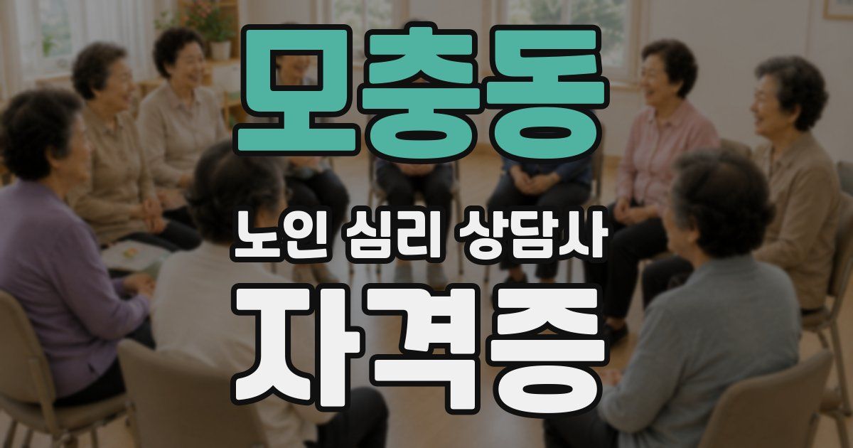 모충동 노인 심리 상담사 자격증