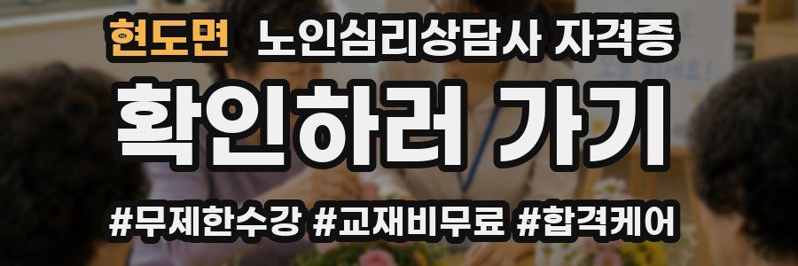현도면 노인 심리 상담사 자격증
