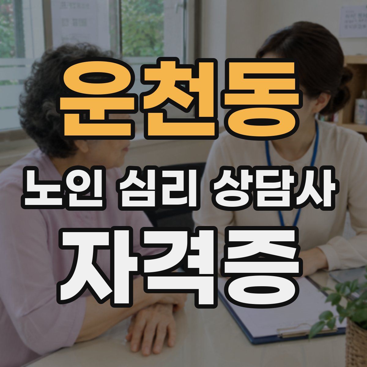 운천동 노인 심리 상담사 자격증