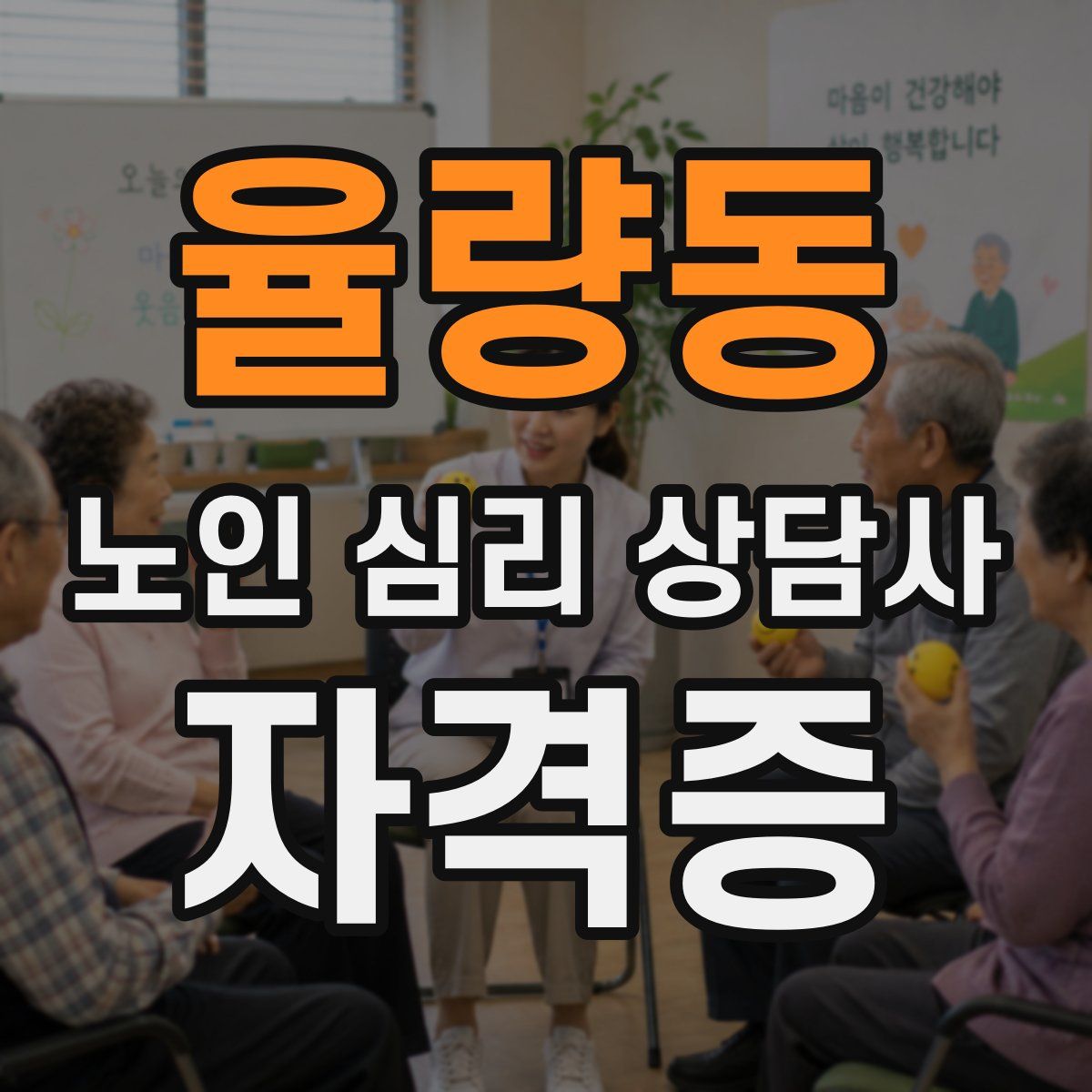 율량동 노인 심리 상담사 자격증