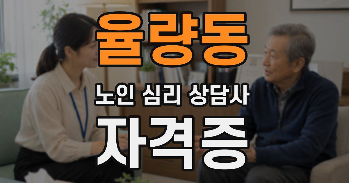 율량동 노인 심리 상담사 자격증
