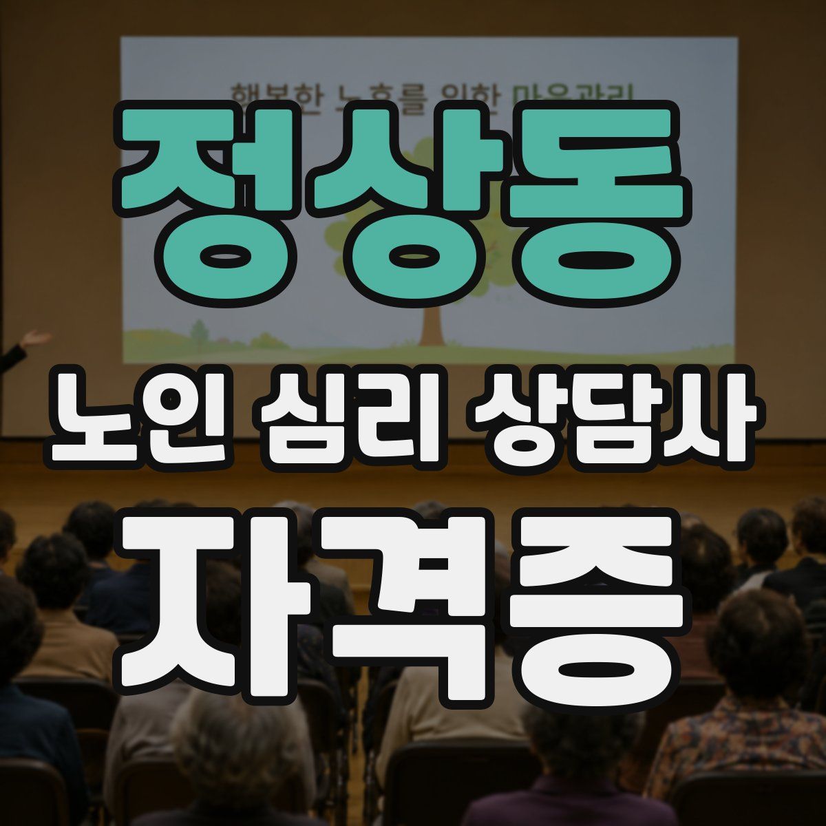 정상동 노인 심리 상담사 자격증
