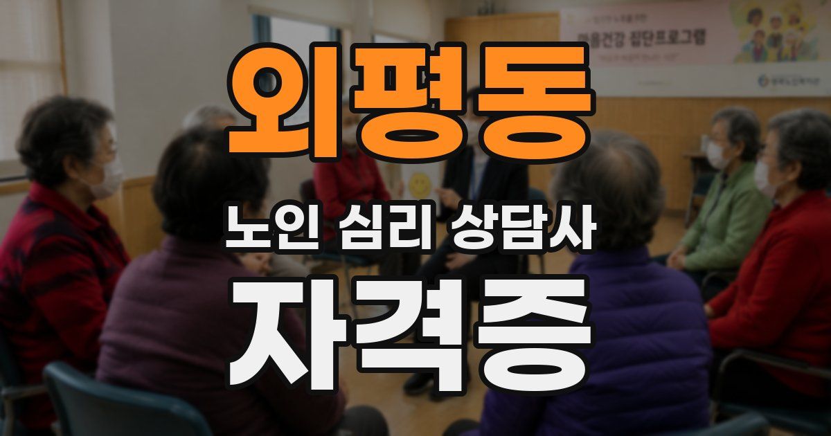 외평동 노인 심리 상담사 자격증