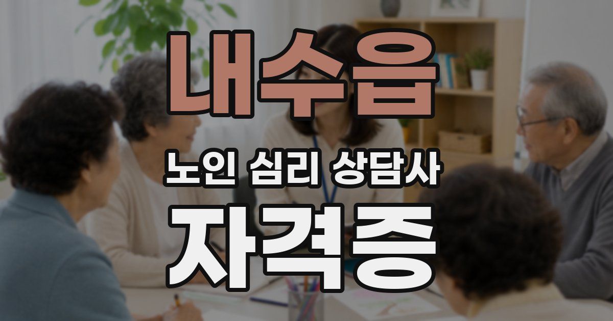 내수읍 노인 심리 상담사 자격증