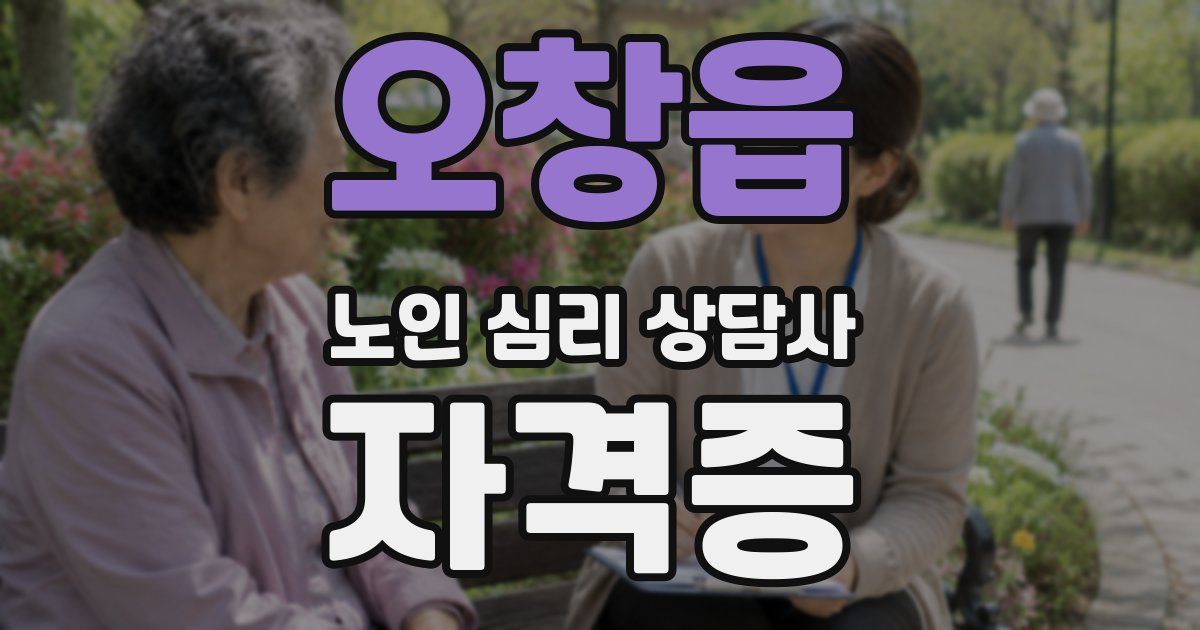 오창읍 노인 심리 상담사 자격증