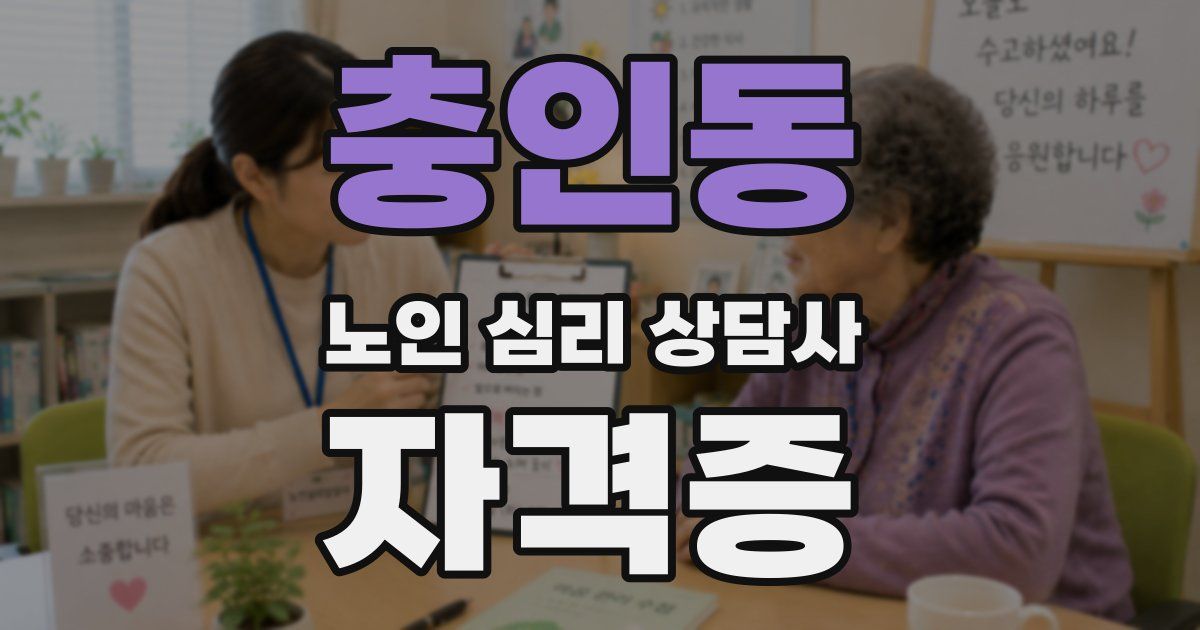 충인동 노인 심리 상담사 자격증