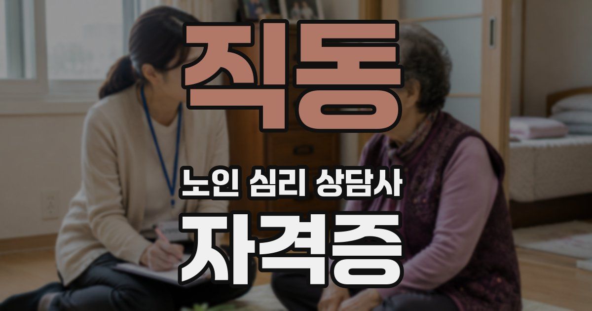 직동 노인 심리 상담사 자격증