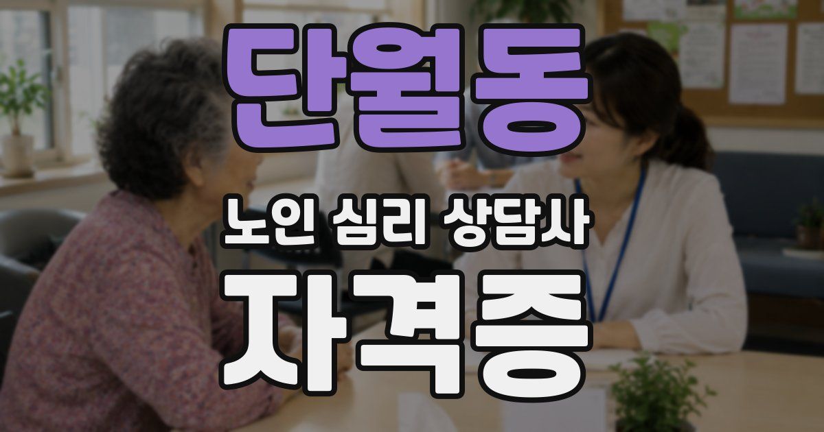 단월동 노인 심리 상담사 자격증