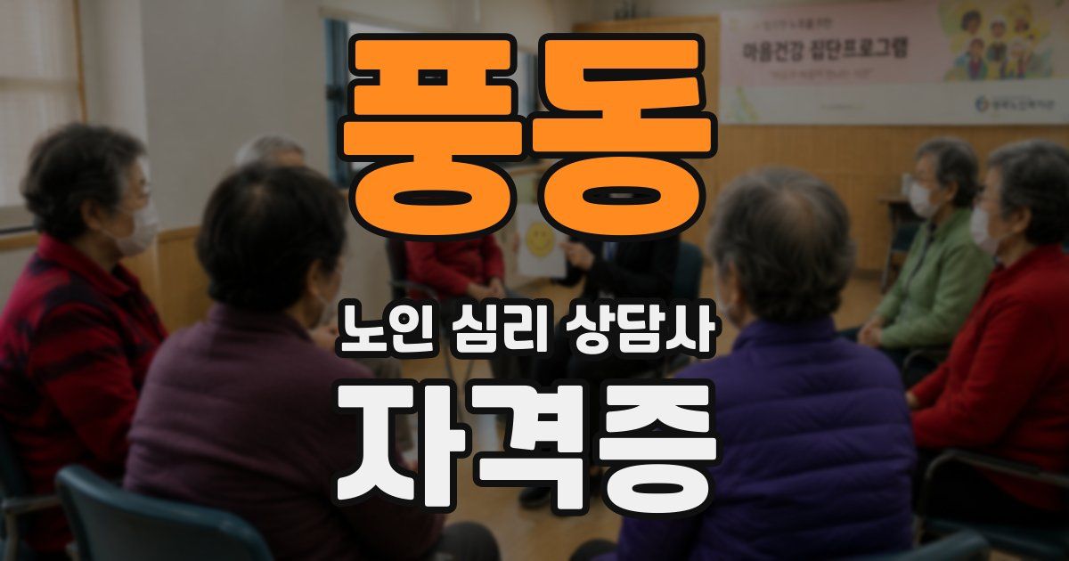 풍동 노인 심리 상담사 자격증