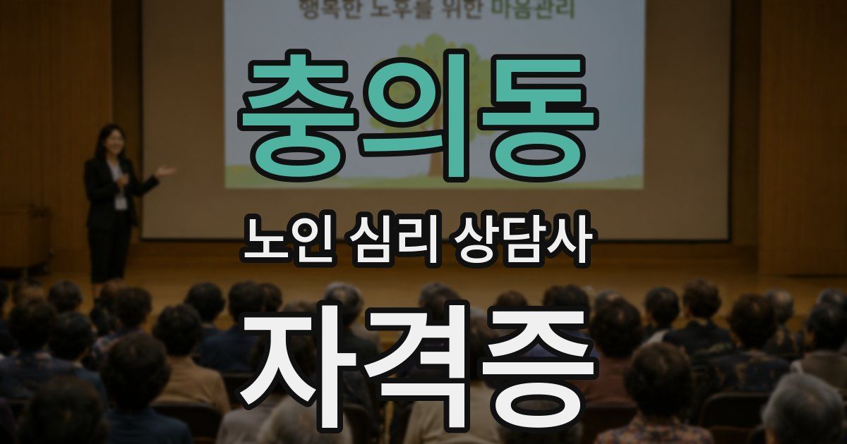 충의동 노인 심리 상담사 자격증