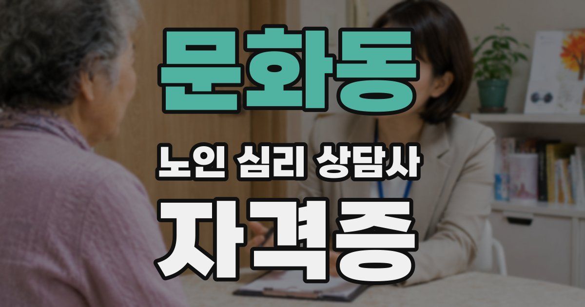 문화동 노인 심리 상담사 자격증