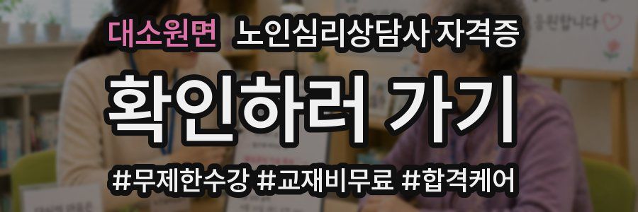 대소원면 노인 심리 상담사 자격증