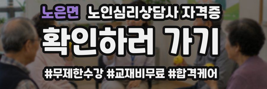 노은면 노인 심리 상담사 자격증