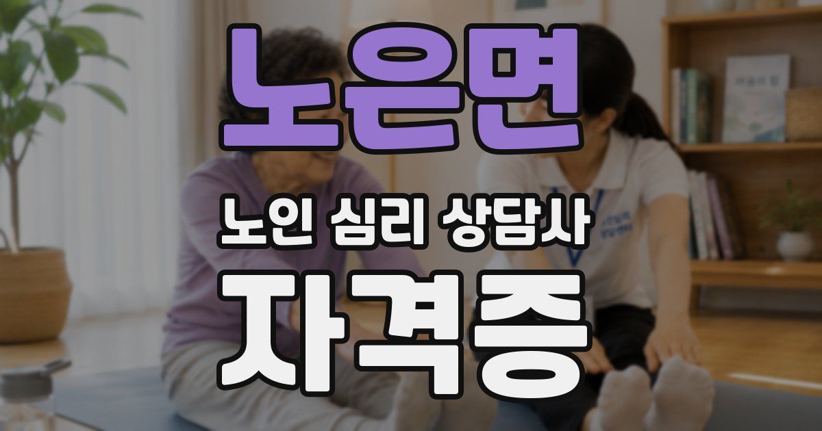 노은면 노인 심리 상담사 자격증