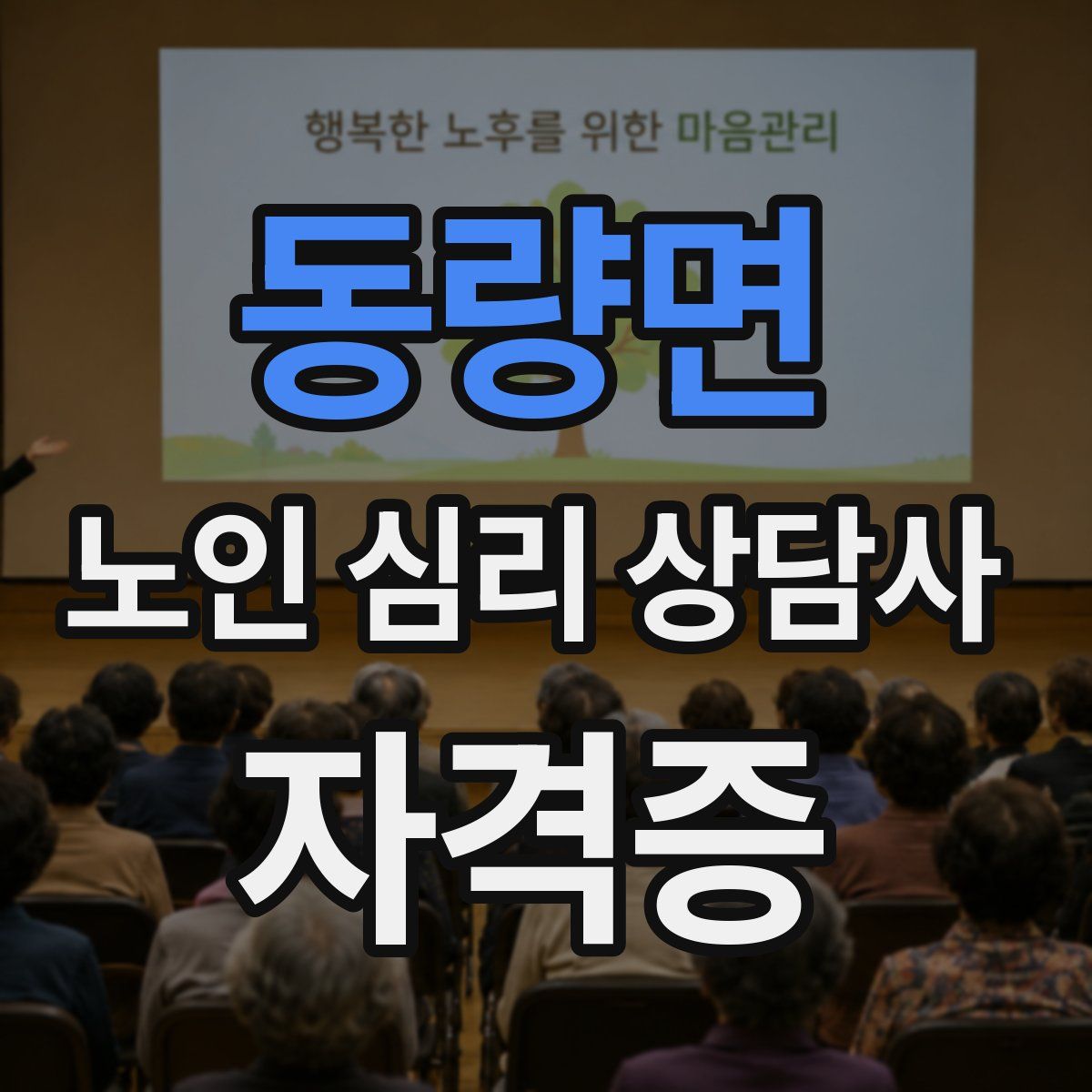 동량면 노인 심리 상담사 자격증