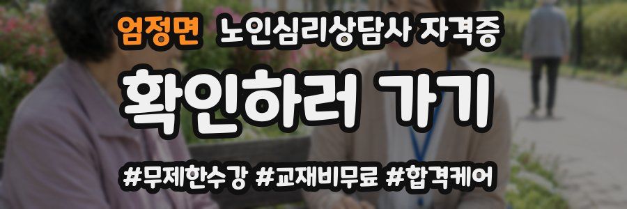 엄정면 노인 심리 상담사 자격증