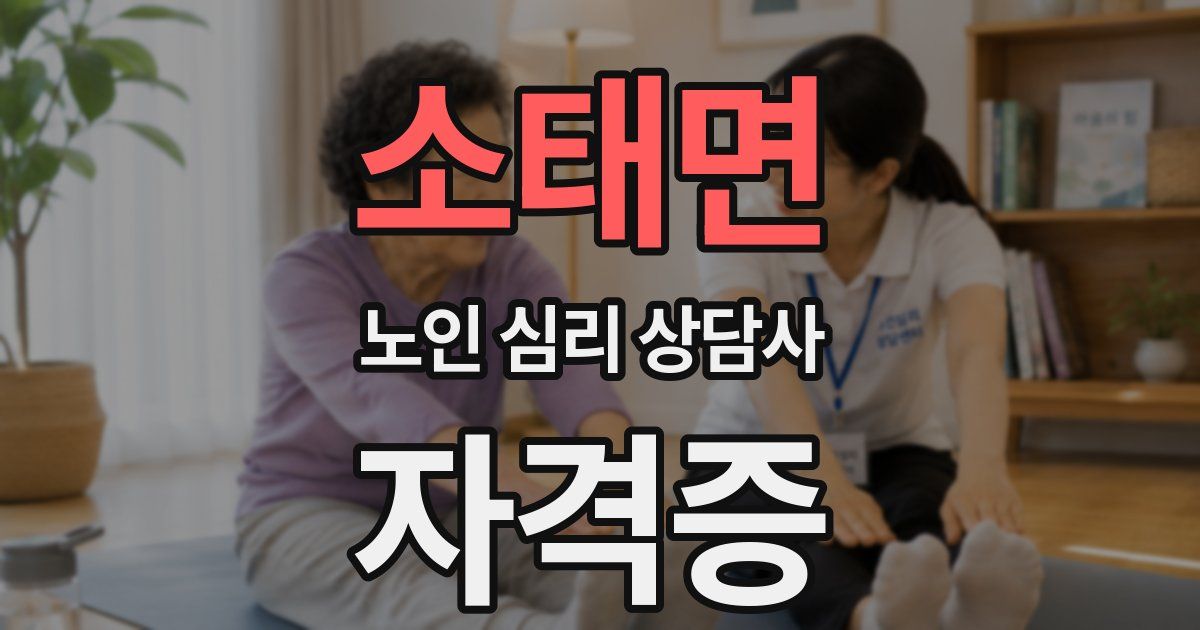 소태면 노인 심리 상담사 자격증