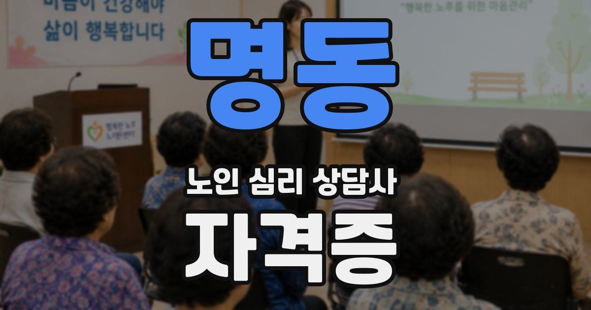 명동 노인 심리 상담사 자격증