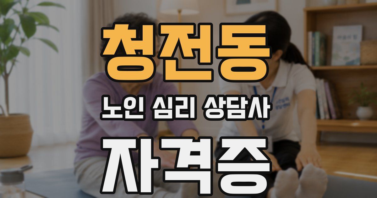 청전동 노인 심리 상담사 자격증