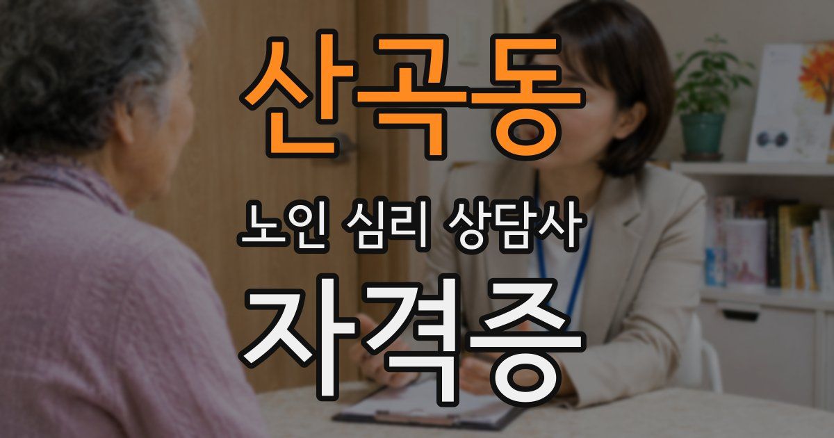 산곡동 노인 심리 상담사 자격증