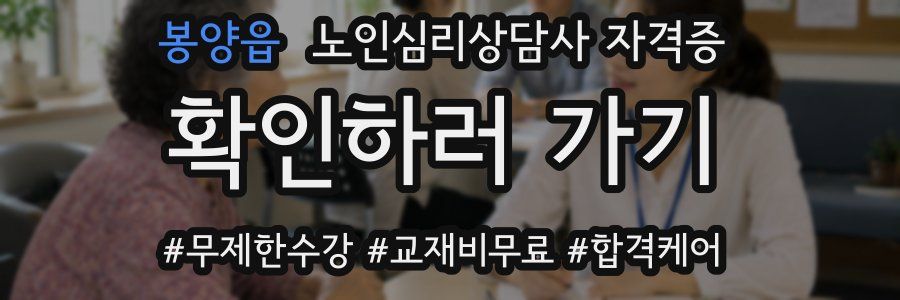 봉양읍 노인 심리 상담사 자격증