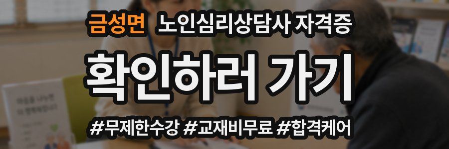 금성면 노인 심리 상담사 자격증