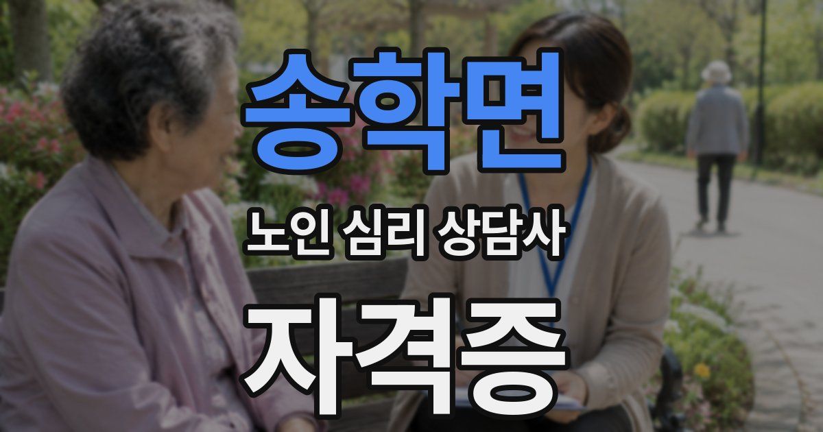 송학면 노인 심리 상담사 자격증