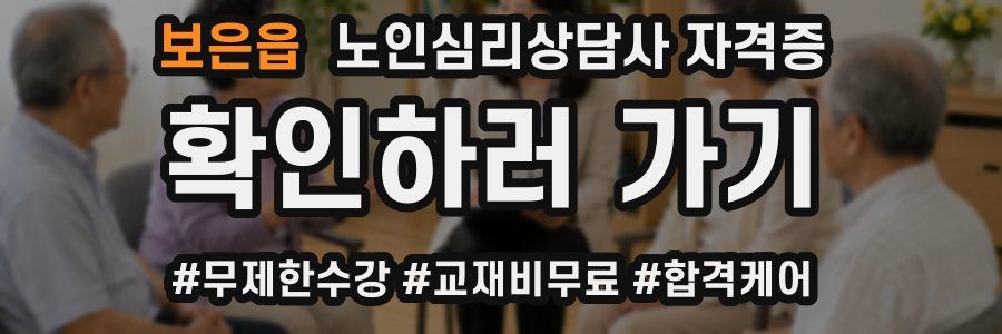보은읍 노인 심리 상담사 자격증