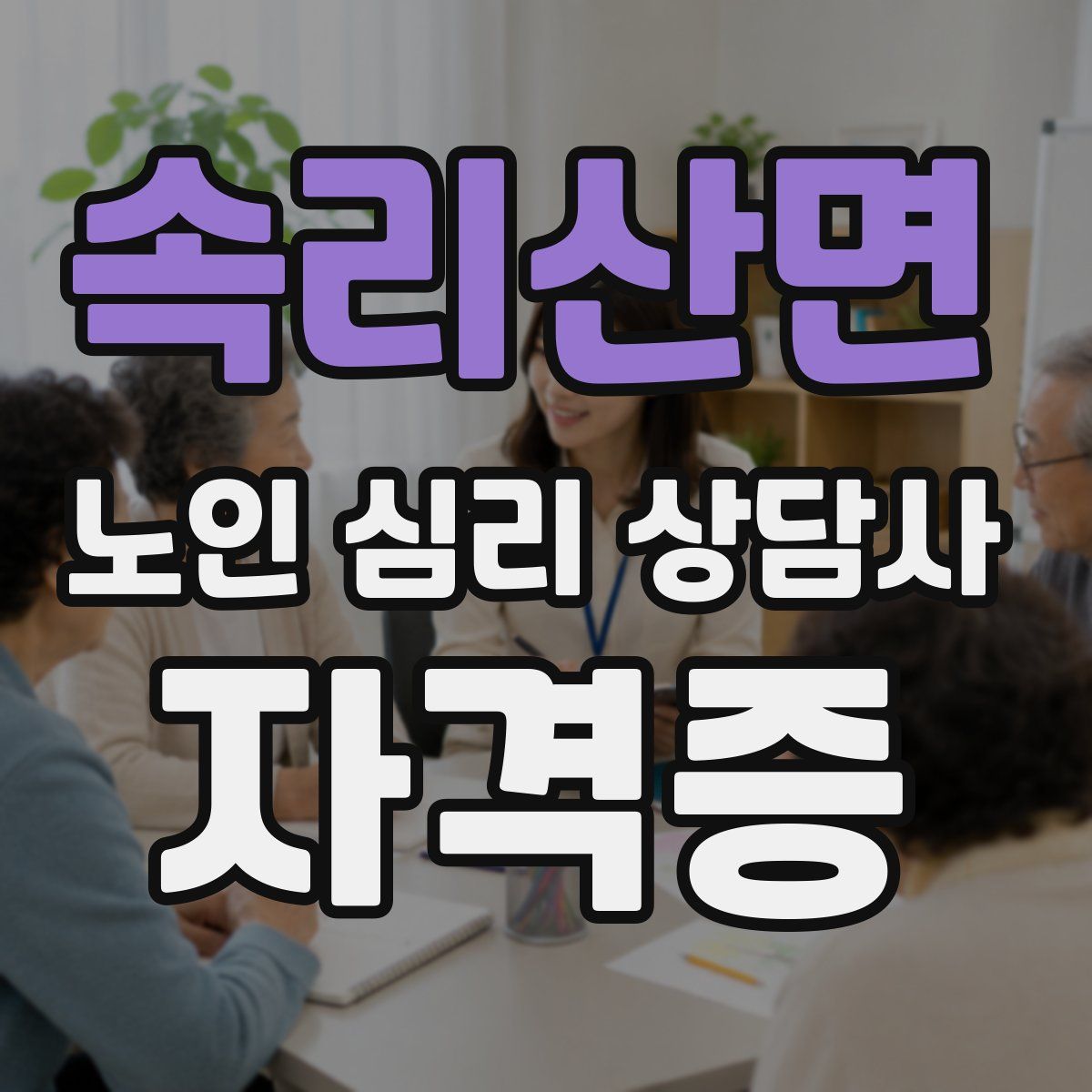 속리산면 노인 심리 상담사 자격증
