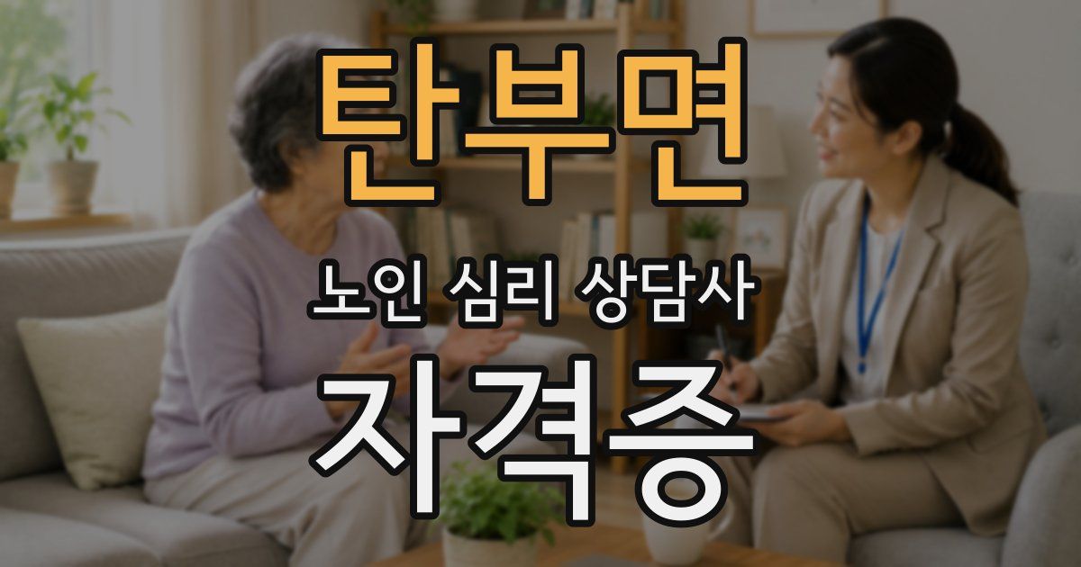 탄부면 노인 심리 상담사 자격증