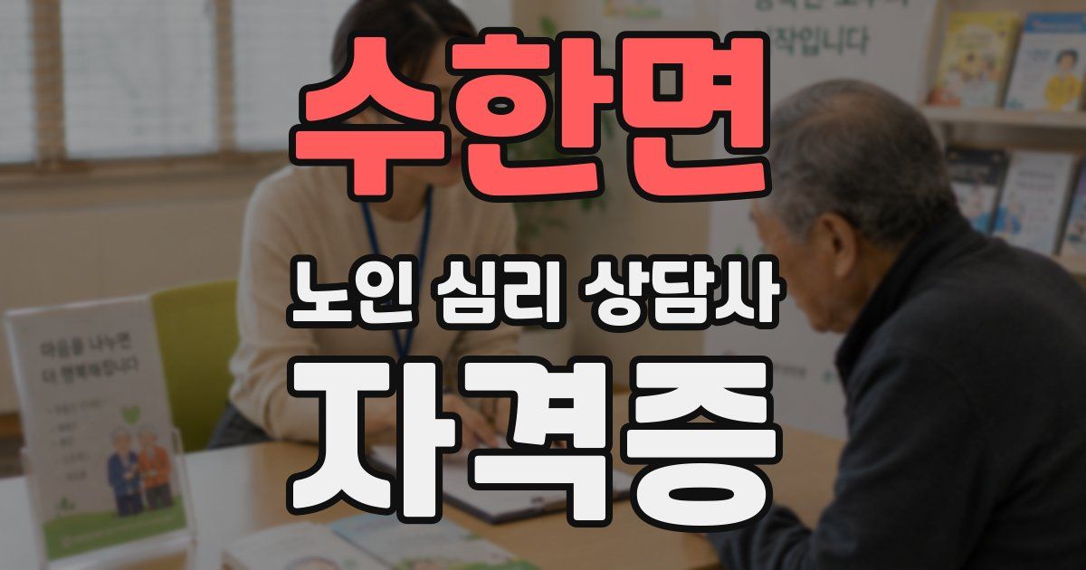 수한면 노인 심리 상담사 자격증
