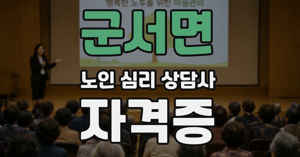 군서면 노인 심리 상담사 자격증