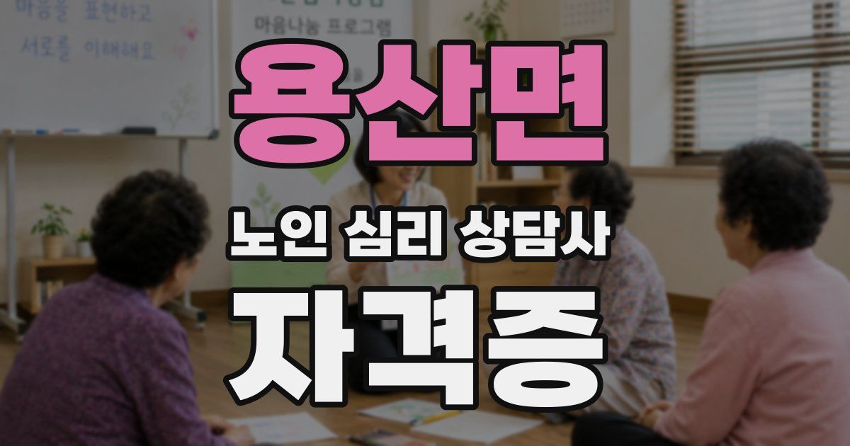 용산면 노인 심리 상담사 자격증