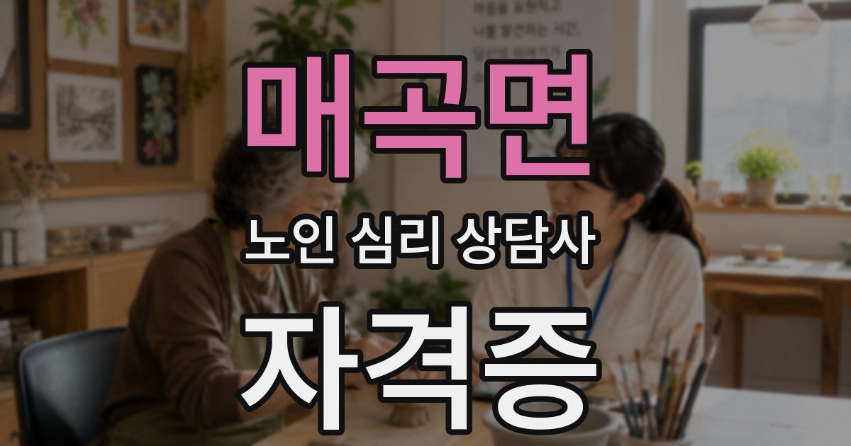 매곡면 노인 심리 상담사 자격증