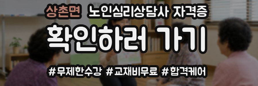 상촌면 노인 심리 상담사 자격증