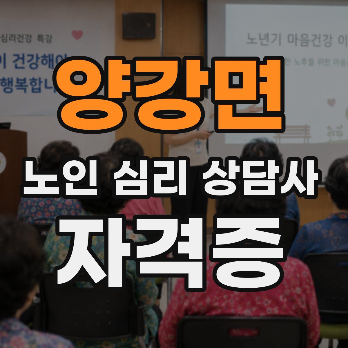 양강면 노인 심리 상담사 자격증