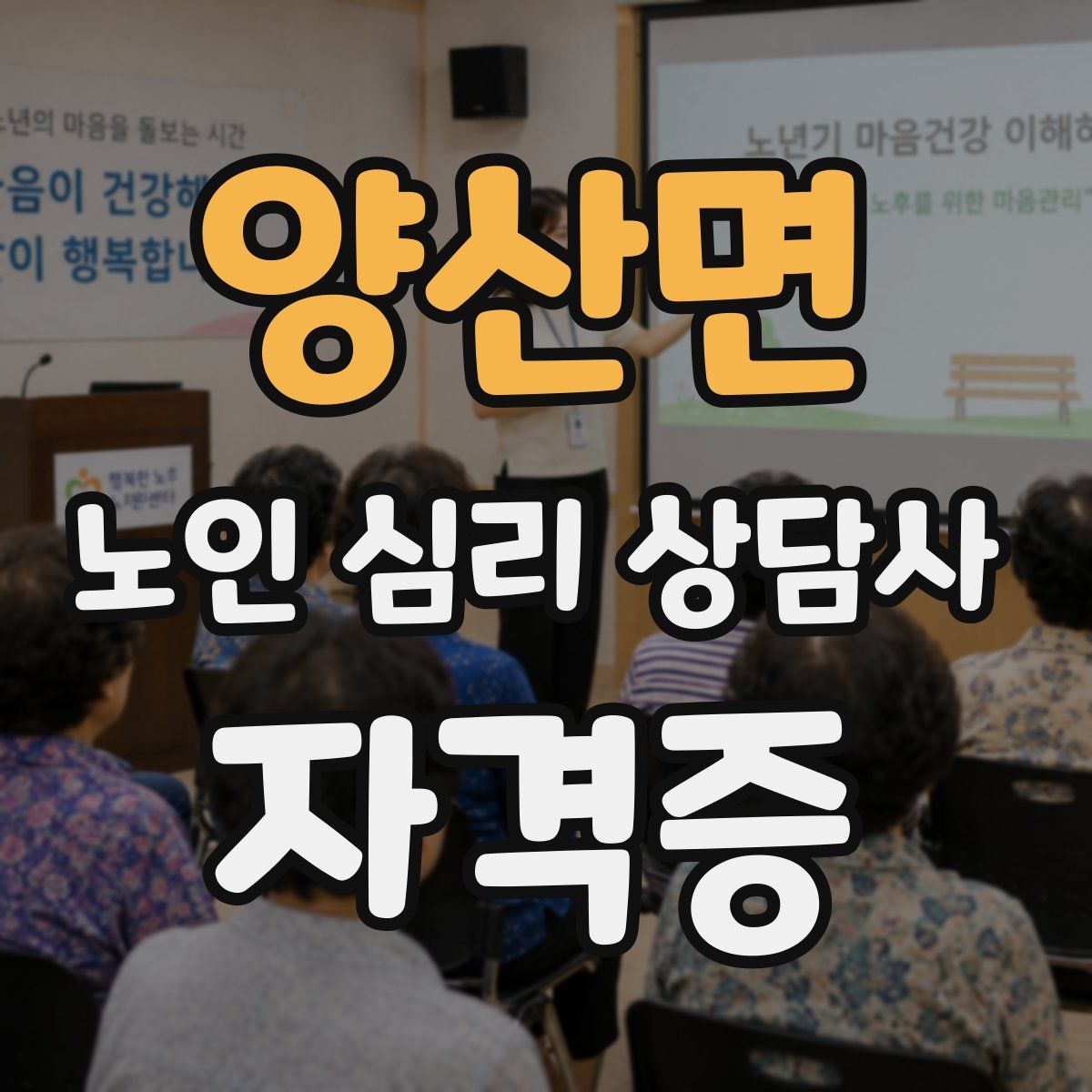 양산면 노인 심리 상담사 자격증