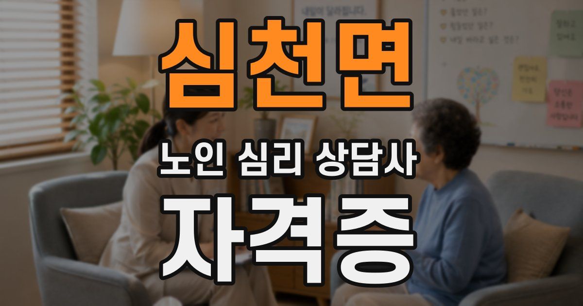 심천면 노인 심리 상담사 자격증