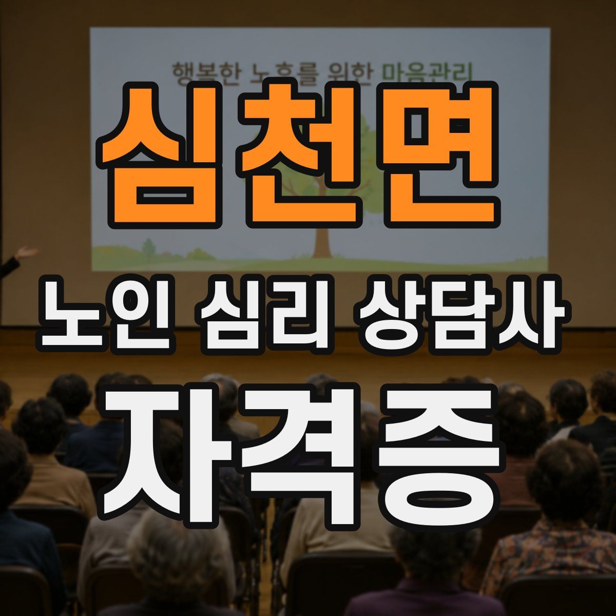 심천면 노인 심리 상담사 자격증