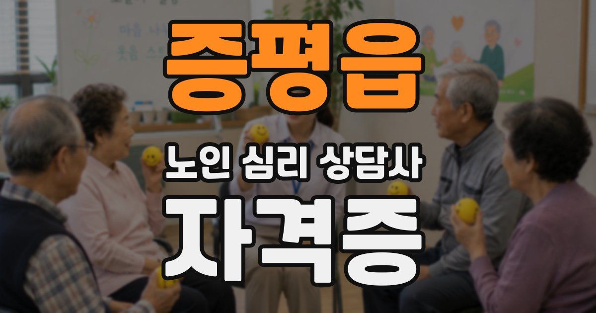 증평읍 노인 심리 상담사 자격증