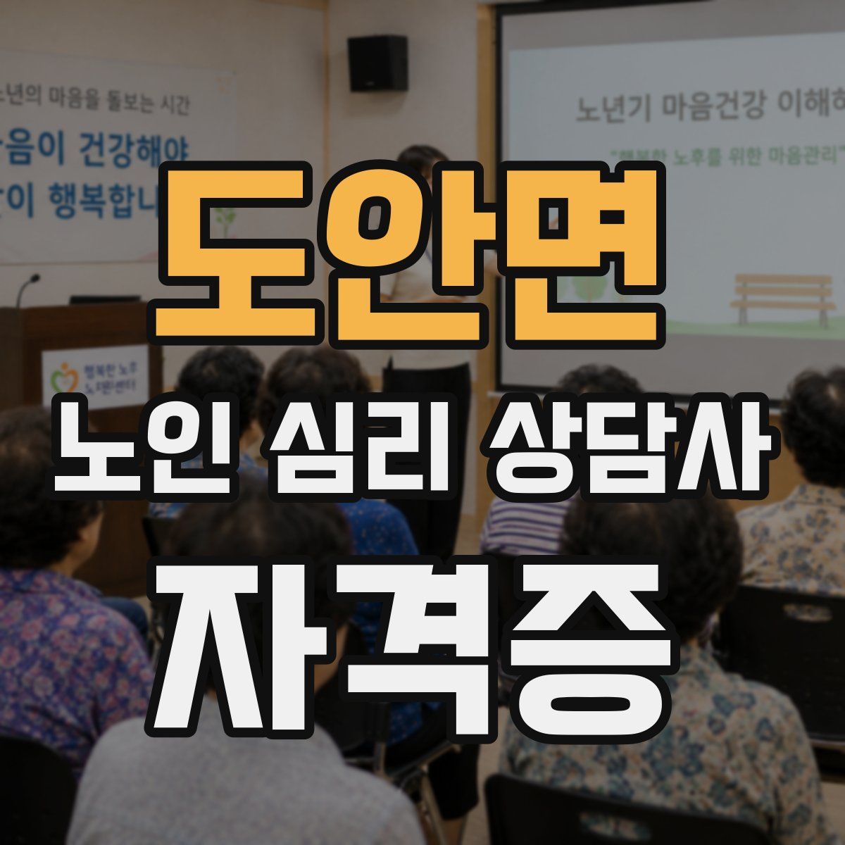 도안면 노인 심리 상담사 자격증