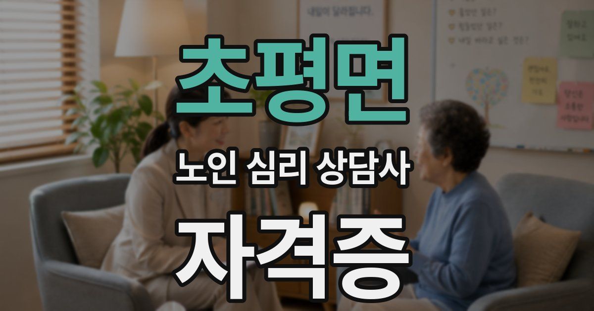 초평면 노인 심리 상담사 자격증