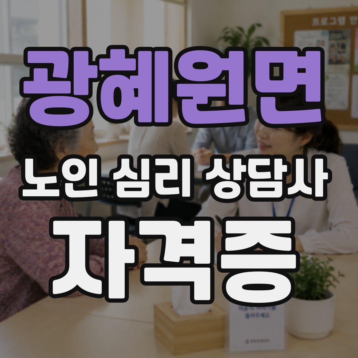 광혜원면 노인 심리 상담사 자격증
