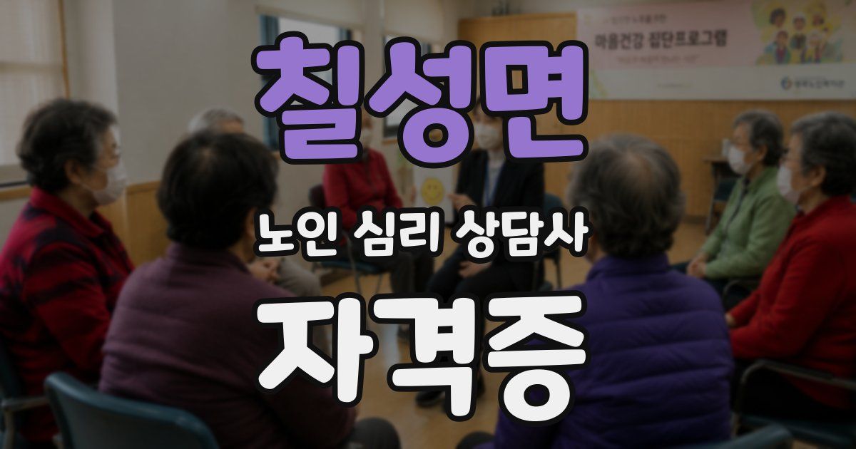 칠성면 노인 심리 상담사 자격증