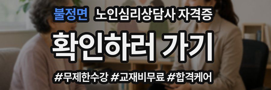 불정면 노인 심리 상담사 자격증