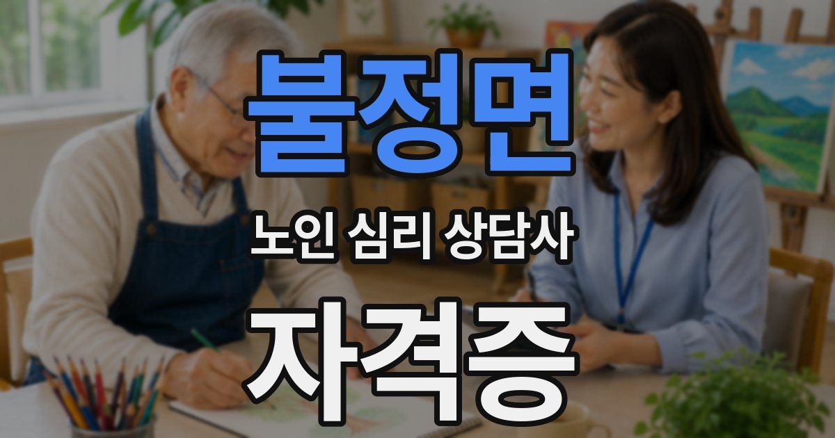 불정면 노인 심리 상담사 자격증