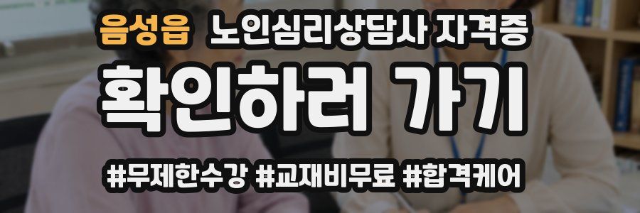 음성읍 노인 심리 상담사 자격증
