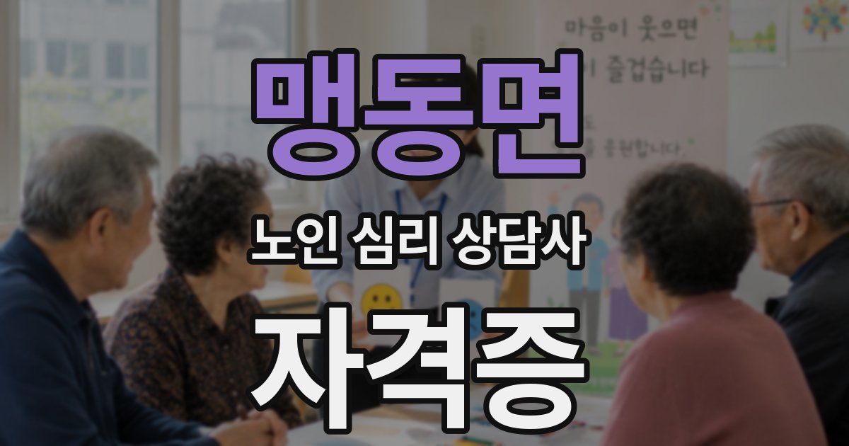 맹동면 노인 심리 상담사 자격증
