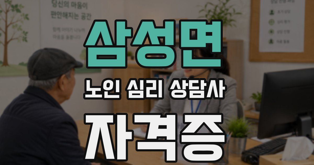 삼성면 노인 심리 상담사 자격증
