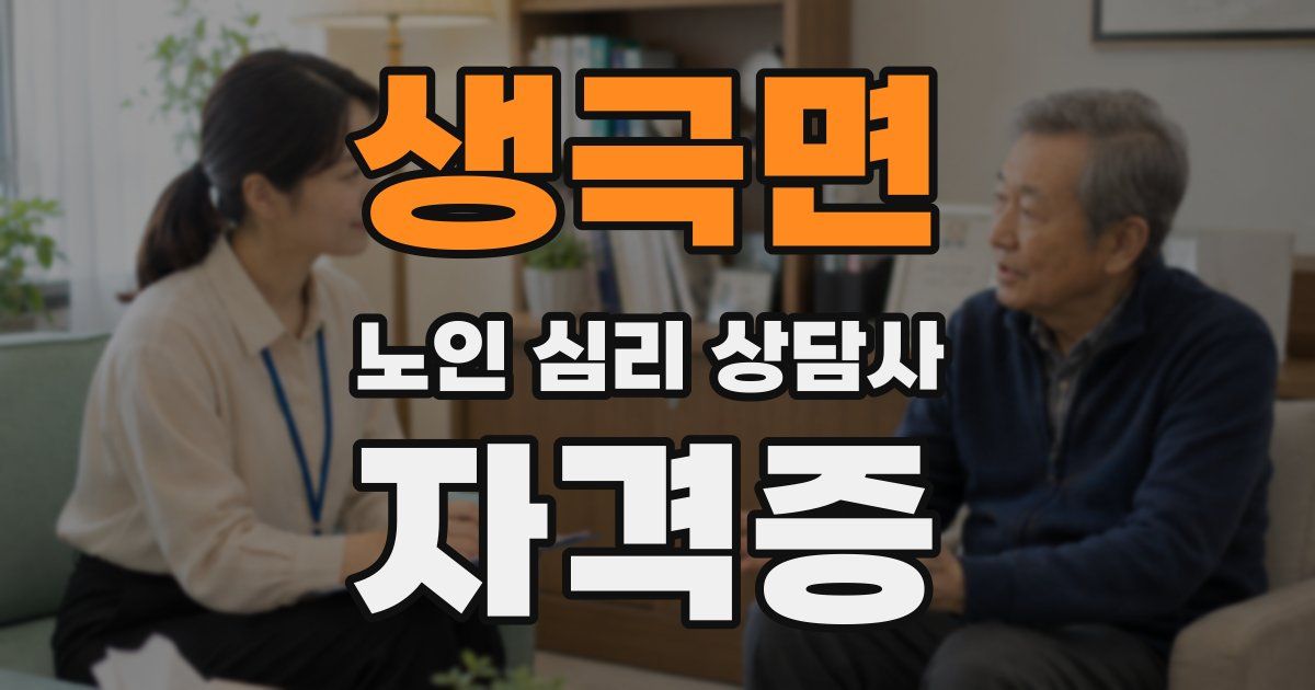 생극면 노인 심리 상담사 자격증